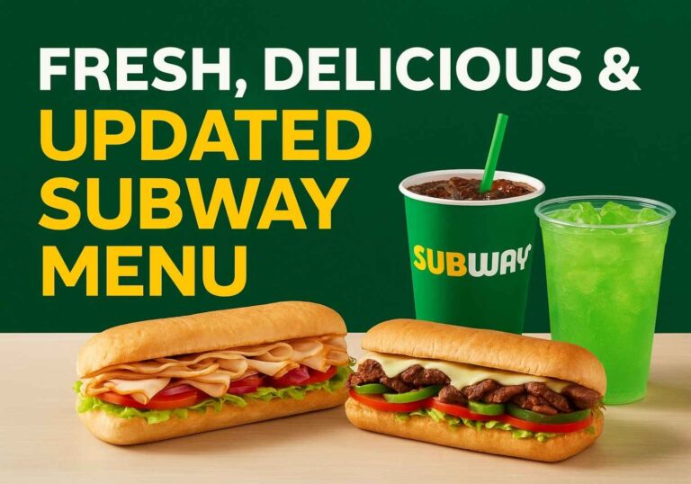 Subway Menu with Prices